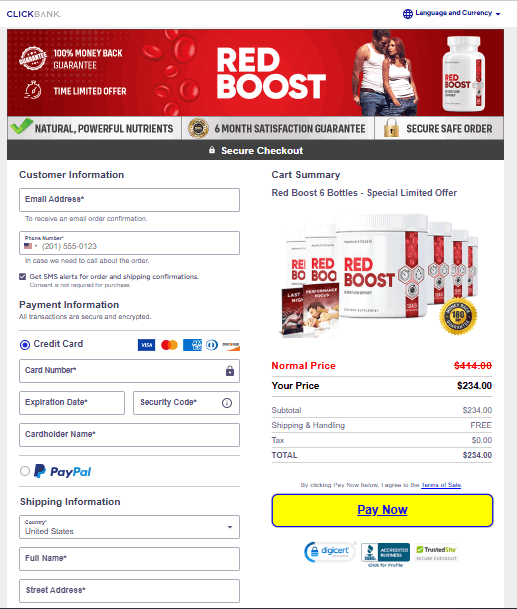 Red Boost Checkout